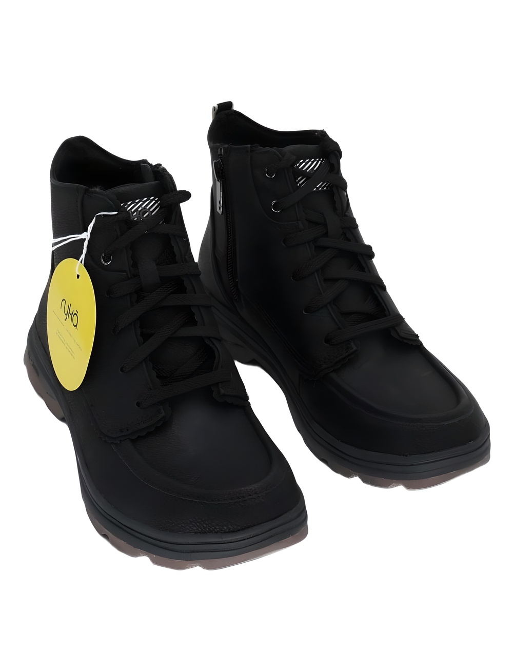 Ryka Belfast Water-Repellent Black Faux Leather Ankle Boots Size 9M